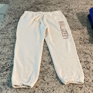 Hollister Cream Sweatpants with Volunteer Leg Print